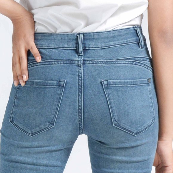 OLGYN Skinny Fit Stretch Medium Blue Denim Pant - Picture 3 of 5